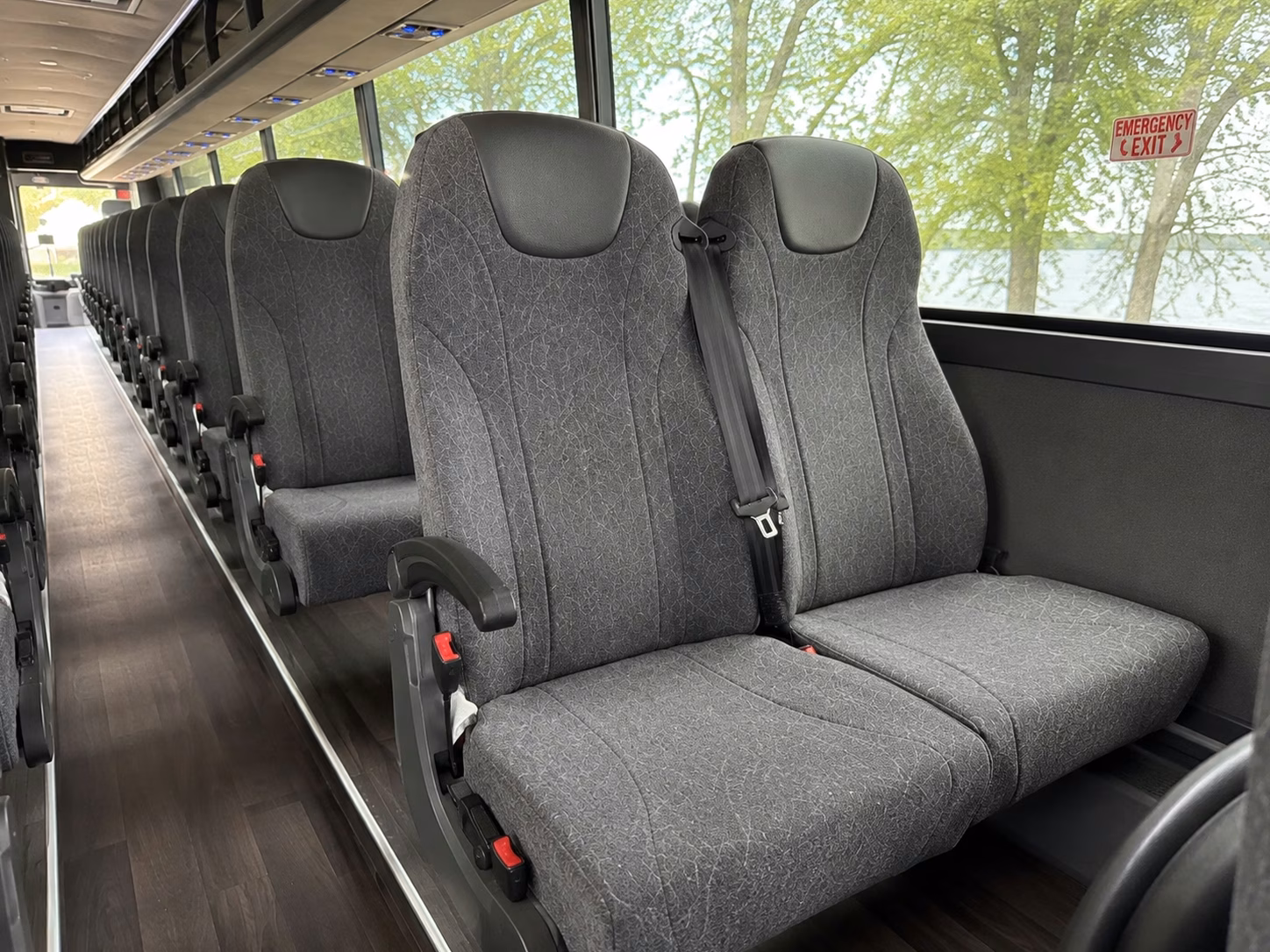 everett charter bus interior